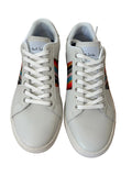 PAUL SMITH WHITE LEATHER MULTI COLOURED SWIRL TRAINERS SIZE 6/39