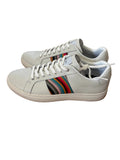PAUL SMITH WHITE LEATHER MULTI COLOURED SWIRL TRAINERS SIZE 6/39