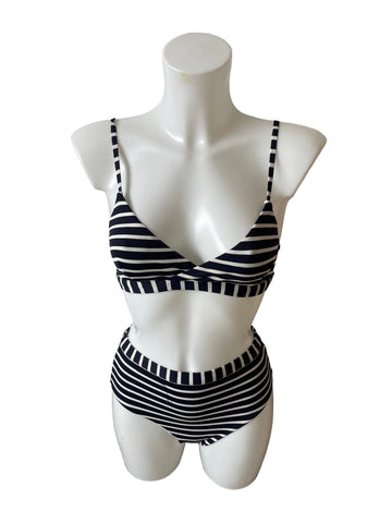 COS NAVY & WHITE STRIPED BIKINI SIZE 34 / XS
