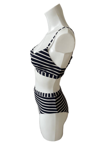 COS NAVY & WHITE STRIPED BIKINI SIZE 34 / XS