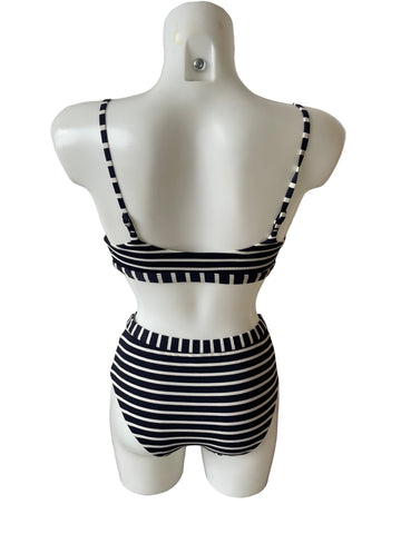 COS NAVY & WHITE STRIPED BIKINI SIZE 34 / XS