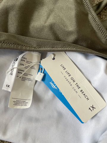 BRAND NEW CUPSHE OLIVE HALTER NECK SWIMSUIT SIZE 1X /XL