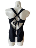 BRAND NEW CUPSHE BLACK DOUBLE STRAP TIE BACK SWIMSUIT SIZE L