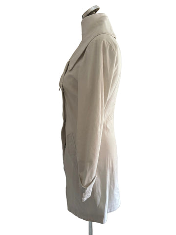 ST. MARTINS 100% COTTON IVORY COLLARED COAT SIZE 38 UK 10