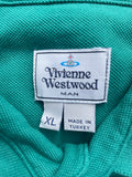 VIVIENNE WESTWOOD GREEN SHORT SLEEVE POLO SHIRT SIZE XL