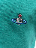 VIVIENNE WESTWOOD GREEN SHORT SLEEVE POLO SHIRT SIZE XL