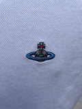 VIVIENNE WESTWOOD WHITE & SAND SHORT SLEEVE POLO SHIRT  SIZE XL