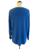 WRAP 100% CASHMERE BRIGHT BLUE V NECK OVERSIZE JUMPER  SIZE 20/22