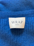WRAP 100% CASHMERE BRIGHT BLUE V NECK OVERSIZE JUMPER  SIZE 20/22
