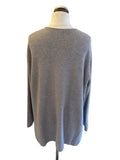 POETRY 100% CASHMERE LIGHT GREY V NECK OVERSIZE JUMPER  SIZE 22