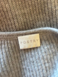 POETRY 100% CASHMERE LIGHT GREY V NECK OVERSIZE JUMPER  SIZE 22