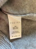 POETRY 100% CASHMERE LIGHT GREY V NECK OVERSIZE JUMPER  SIZE 22