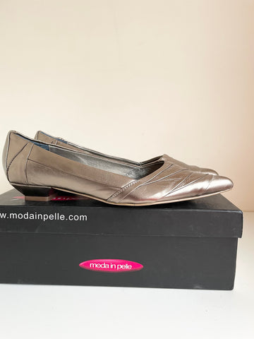 BRAND NEW MODA IN PELLE BRONZE LEATHER COURT SHOES  SIZE 6/39
