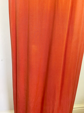 Temperley Coral/Orange Silk Long Evening Dress Size 10