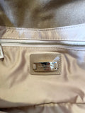 LK BENNETT TAUPE PATENT LEATHER CLUTCH BAG
