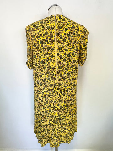 BRAND NEW WHISTLES SUNFLOWER YELLOW FLORAL PRINT SHORT SLEEVED SHIFT DRESS SIZE 12