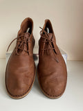 CLARKS BROWN LEATHER LACE UP DESERT BOOTS  SIZE 11/ 46