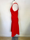 WHISTLES RED SLEEVELESS CROSS OVER BACK FIT & FLARE DRESS SIZE 10