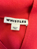 WHISTLES RED SLEEVELESS CROSS OVER BACK FIT & FLARE DRESS SIZE 10