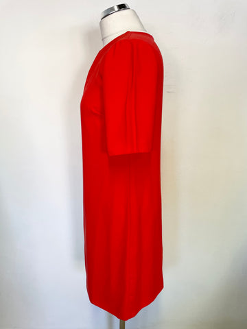 HOBBS RED SHORT SLEEVED SHIFT DRESS SIZE 6