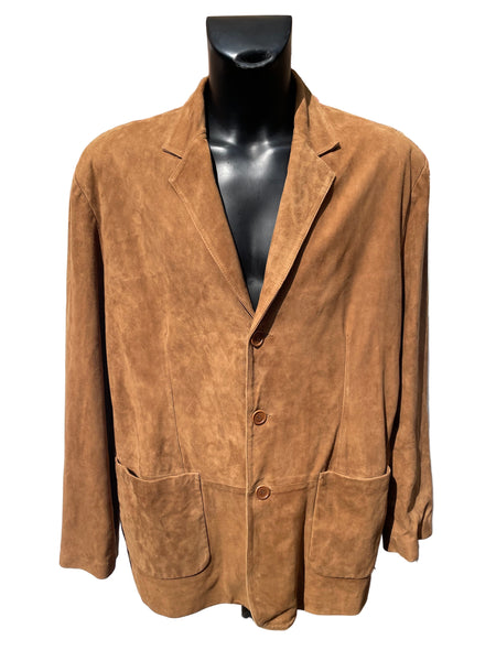 MARKS & SPENCER BROWN SUEDE JACKET SIZE XXL