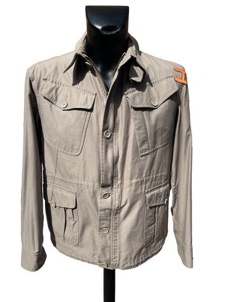DESIGNER HANDS BEIGE COTTON CASUAL JACKET SIZE L