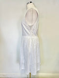 MICHAEL KORS WHITE COTTON BRODERIE ANGLAISE FIT & FLARE DRESS SIZE US 10 UK 14
