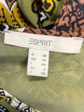 ESPRIT AUTUMN COLOURED SHADES FLORAL PRINT LONG SLEEVED MAXI DRESS SIZE 10