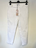 BRAND NEW GERARD DAREL WHITE TAPERED LEG ANKLE GRAZER TROUSERS SIZE 38 UK 10