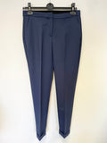 BRAND NEW REISS BARRATT DEEP SEA BLUE STRAIGHT LEG WOOL BLEND TROUSERS SIZE 8