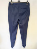 BRAND NEW REISS BARRATT DEEP SEA BLUE STRAIGHT LEG WOOL BLEND TROUSERS SIZE 8