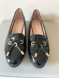 BRAND NEW MODA IN PELLE ELISSY BLACK PATENT LOAFER FLATS SIZE 4/37