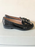 BRAND NEW MODA IN PELLE ELISSY BLACK PATENT LOAFER FLATS SIZE 4/37