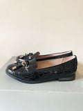 BRAND NEW MODA IN PELLE ELISSY BLACK PATENT LOAFER FLATS SIZE 4/37