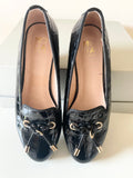 BRAND NEW MODA IN PELLE ELISSY BLACK PATENT LOAFER FLATS SIZE 4/37