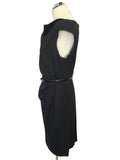 COAST BLACK DRAPED NECKLINE SLEEVELESS PENCIL DRESS SIZE 16