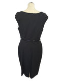 COAST BLACK DRAPED NECKLINE SLEEVELESS PENCIL DRESS SIZE 16
