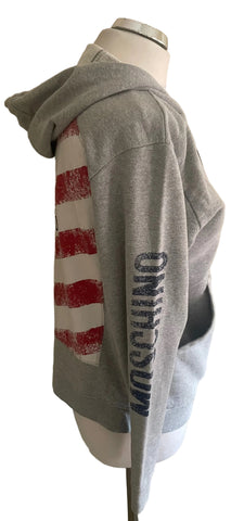 UNISEX MOSCHINO JUNIOR 100% COTTON GREY ZIP UP HOODIE SIZE 40 AGE 11-12 YEARS
