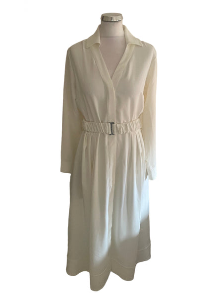 BRAND NEW THE SHIRT COMPANY JOHANNA IVORY LONG SLEEVE MIDI SHIRT DRESS  SIZE 10