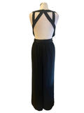 BCBG BLACK OPEN BACK WIDE LEG JUMPSUIT SIZE 4 UK 8