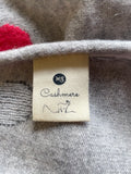 WS CASHMERE GREY & PINK SPOT 100% CASHMERE PONCHO ONE SIZE