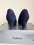 GABOR EDINA NAVY BLUE SUEDE HEELS SIZE 5.5/38.5
