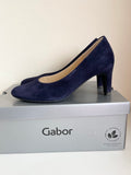 GABOR EDINA NAVY BLUE SUEDE HEELS SIZE 5.5/38.5