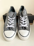 BRAND NEW IN BOX CONVERSE GREY CHUCK TAYLOR ALL STARS SPARKLE WASH PLIMSOLS SIZE UK 6/39