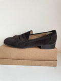 BRAND NEW HOBBS BROWN SUEDE SLIP ON LOAFERS SIZE 7.5/40.5