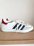 GUCCI X ADIDAS GAZELLE WHITE SUEDE & LEATHER TRAINERS SIZE 5/38