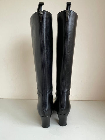 HOBBS BLACK LEATHER KNEE LENGTH BOOTS SIZE 4.5 /37.5