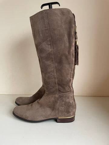 BRAND NEW ALPE BROWN SUEDE KNEE LENGTH BOOTS  SIZE 7/40