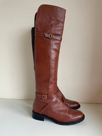 CARVELA TAN LEATHER OVER KNEE LENGTH BOOTS SIZE 6/39