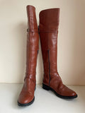 CARVELA TAN LEATHER OVER KNEE LENGTH BOOTS SIZE 6/39